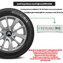 PackGar Citroen 15 Inç Jant Kapağı Amblemli Gri 4'lü Set 101