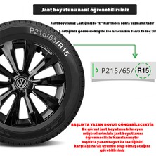 PackGar Volkswagen Beetle 16 Inç Jant Kapağı Amblemli Piano Black 4'lü Set 214