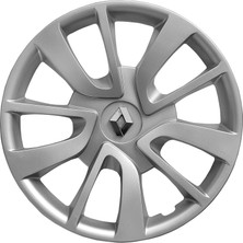 Renault Clio 3 15 Inç Jant Kapağı Amblemli Gri 4'lü Set 101