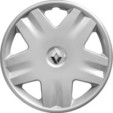 Renault Clio 2 14 Inç Uyumlu Jant Kapağı Amblemli Gri 4 Adet 1 Takım 140