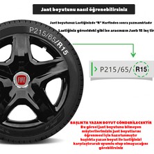 PackGar Fiat Linea 15 Inç Uyumlu Jant Kapağı Amblemli Piano Black 4 Adet 1 Takım 202