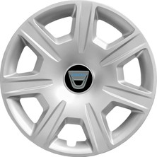 PackGar Dacia Logan 15 Inç Jant Kapağı Amblemli Gri 4'lü Set 142