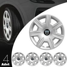 PackGar Dacia Logan 15 Inç Jant Kapağı Amblemli Gri 4'lü Set 142