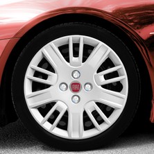 PackGar Fiat Linea 15 Inç Uyumlu Jant Kapağı Amblemli Gri 4'lü Takım 146