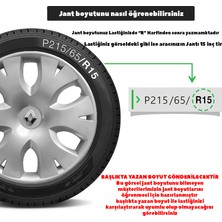 PackGar Renault Megane 2 15 Inç Jant Kapağı Amblemli Gri 4'lü Set 141