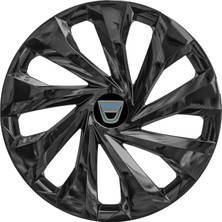 PackGar Dacia 14 Inç Jant Kapağı Amblemli Piano Black 4'lü Set 216
