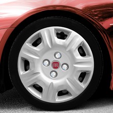PackGar Fiat Palio 14 Inç Jant Kapağı Amblemli Gri 4'lü Set 145