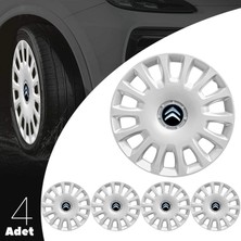 PackGar Citroen C3 Picasso 14 Inç Uyumlu Jant Kapağı Amblemli Gri 4 Adet 1 Takım 144