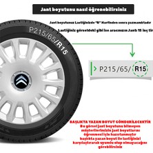 PackGar Citroen C3 Picasso 14 Inç Uyumlu Jant Kapağı Amblemli Gri 4 Adet 1 Takım 144