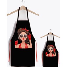 Ayshome Kızıldereli Anne Çocuk Mutfak Önlüğü Seti