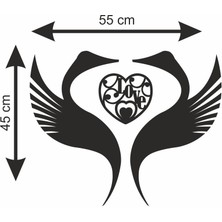 Mart Medya Reklam Kuğuların Aşkı Ahşap Dekor 43X35 cm
