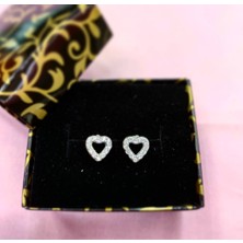 Oriental Taşlı Gümüş Kalp Küpe