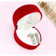 Oriental 3'lü Rose Gümüş Su Yolu Küpe