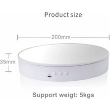 Winsoc Döner Ekran Standı D20CM 5kg Yüklenebilir 360 Dönen Fotoğrafik Sahne Modeli Döner Tabla YSXX200WM (Yurt Dışından)