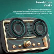 Xinhang Mini Taşınabilir Kablosuz Hifi Subwoofer Retro Bluetooth Hoparlör Müzik Çalar Hediye Mic ile Stereo Bas USB Şarj Edilebilir Masaüstü | Taşınabilir Hoparlörler Siyah (Yurt Dışından)