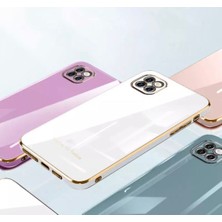 MTK Moveteck Xiaomi Redmi 9c Uyumlu Kılıf Kamera Lens Korumalı Parlak Gold Kenarlı Yumuşak Renkli Silikon