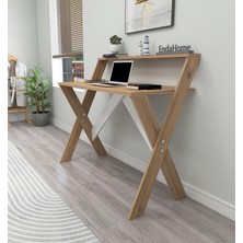Enda Home X Ayaklı Raflı Ders Çalışma Masası 50x90 cm Çam