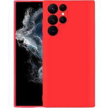 Smcase Samsung Galaxy S22 Ultra Kılıf Mara Lansman Silikon Mat Soft Korumalı Kırmızı