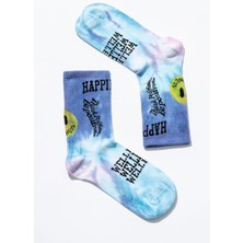 Paul Kenzie Smile - Dye Unisex Batik Desenli Dikişsiz Tenis Çorap - Wellbeing