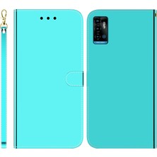 PLZ Shop Zte Blade A72 / V40 Vita Mint Green Için Taklit Ayna Pu Kılıfı (Yurt Dışından)