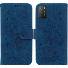 PLZ Shop Xiaomi Poco M3 / Redmi 9 Power Mavi Için Deri Kılıf (Yurt Dışından)