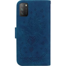 PLZ Shop Xiaomi Poco M3 / Redmi 9 Power Mavi Için Deri Kılıf (Yurt Dışından)