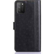 PLZ Shop Xiaomi Için Poco M3 Devekuşu Doku Pu Kılıfı Siyah (Yurt Dışından)