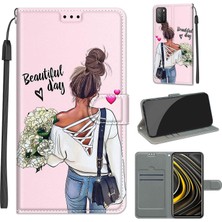 PLZ Shop Xiaomi Poco M3 Deri Kılıf C09 Hug Flower (Yurt Dışından)