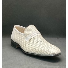 Adnan Shoes Erkek Hakiki Deri Örgülü Dikişli Hakiki Kösele Elyapımı Ayakkabı