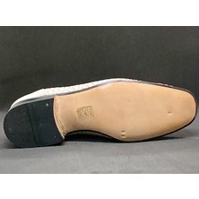 Adnan Shoes Erkek Hakiki Deri Örgülü Dikişli Hakiki Kösele Elyapımı Ayakkabı