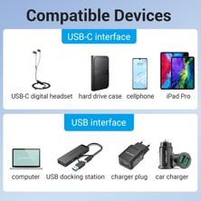 Vention USB 3.0 To Type C Çevirici Dönüştürücü Otg Adaptör Gri Cdph0