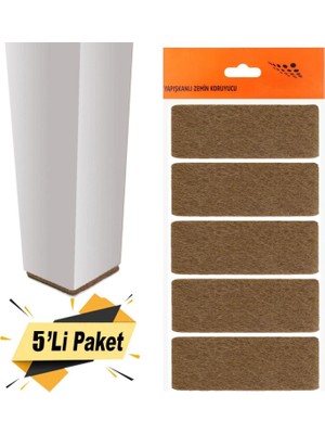 Badem10 Yapışkanlı Mobilya Masa Sandalye Parke Zemin Ayak Koruyucu Kaydırmaz Keçesi 40x90 Mm (5'Lİ PAKET)
