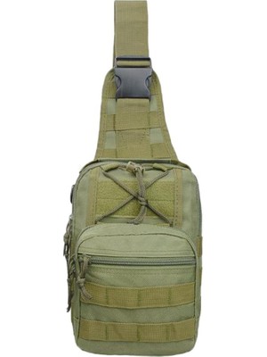 Taktik Omuz Çantası Seyahat Crossbody Molle Çanta Hiking Göğüs Paketi Çanta Ordu Yeşil(Yurt Dışından)