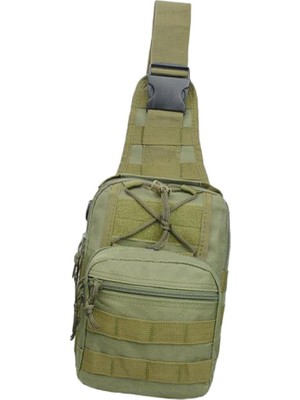 Taktik Omuz Çantası Seyahat Crossbody Molle Çanta Hiking Göğüs Paketi Çanta Ordu Yeşil(Yurt Dışından)