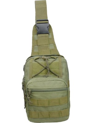 Taktik Omuz Çantası Seyahat Crossbody Molle Çanta Hiking Göğüs Paketi Çanta Ordu Yeşil(Yurt Dışından)