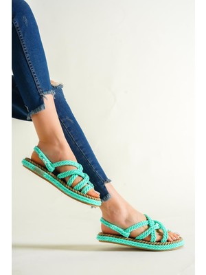Trend Passion Bayan Suyeşil Halat Terlik&sandalet