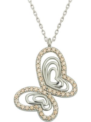 Gumush Gümüş Kelebek Kadın Kolye