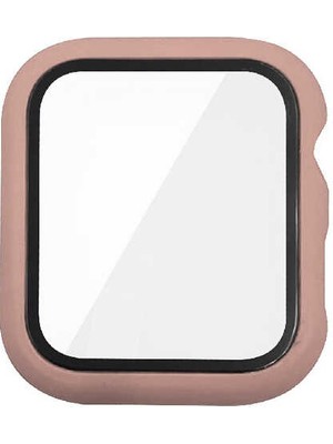 Case 4U Apple Watch Seri 42mm Sert PC Ekran Koruyucu Gard 07 Pembe