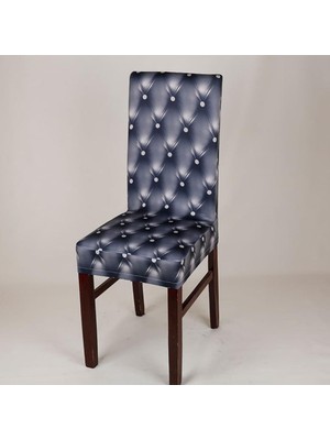 Newdv Çıkarılabilir Elastik Streç Slipcover Kısa Yemek Sandalye Koltuk Kapağı -Champagne -Koyu Gri, 45-60CM