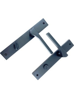 Istanbul Door Handles Lotus Aynalı Mat Siyah Kapı Kolu (Wc Sol)