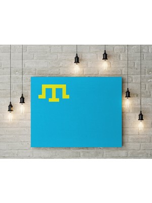 Satürn Design Kırım Tatar Bayrağı Kanvas Tablo 40 x 55 cm Dekoratif Tablo