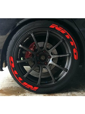 Kom Nitto Kırmızı Kalıcı Lastik Yazısı Nitto Sticker 4 Kit