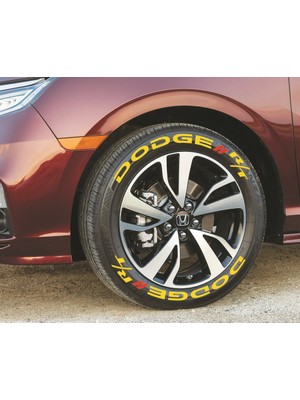 Kom Dodge Rt Sarı Kalıcı Lastik Yazısı Dodge Rt Sticker 8 Kit Büyük Boy