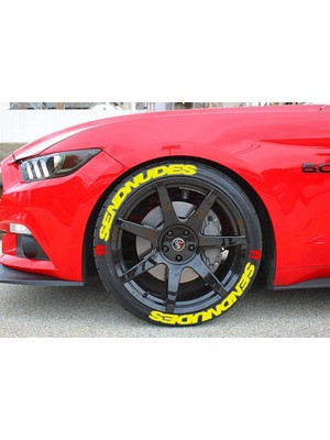 Kom Sendnudes Sarı Kalıcı Lastik Yazısı Sendnudes Sticker 8 Kit Büyük Boy