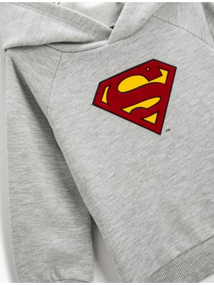 Koton Kapüşonlu Superman Baskılı Sweatshirt Uzun Kollu
