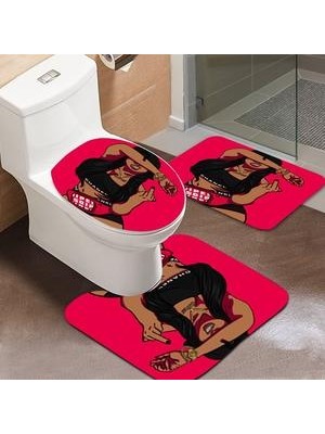 Xinhang 4-Piece Setsexy Amerikan Kadın Duş Perdesi Ev Dekor Duş Perdesi Seti Tuvalet Kapağı Banyo Perdeleri 180 * 180 Cm (Yurt Dışından)