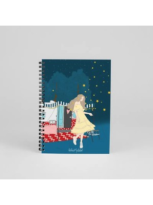 Bikutumutluluk N043 A5 Tasarım Spiralli Defter - Mucizevi Gece