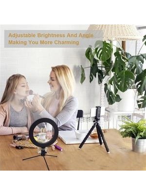 Xinhang Doldurun Işık Masa Masaüstü Tripod 8 Inç Çapı 20 cm Canlı 13 W 5 V 84LED 2835 Lamba Boncuk Beyaz Işık USB Bağlantısı Zx Zbo8 Dc5 | Masa Lambaları (Yurt Dışından)