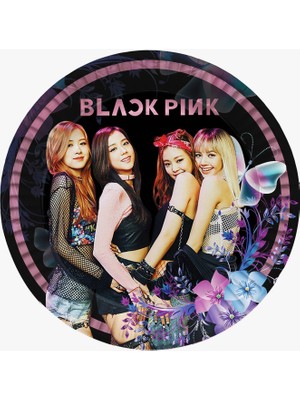 Black Pink  Doğum Günü 24  Kişilik 70X100 cm Afişli  Parti Malzemeleri Seti
