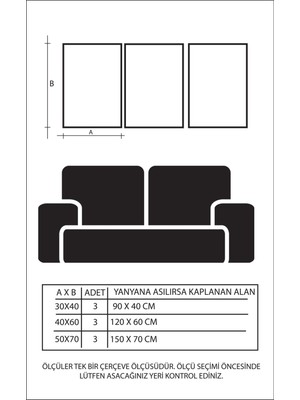 Linacci Üçlü Alüminyum Çerçeveli Sarı Çiçekler Camlı Poster Seti